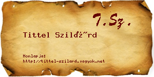 Tittel Szilárd névjegykártya